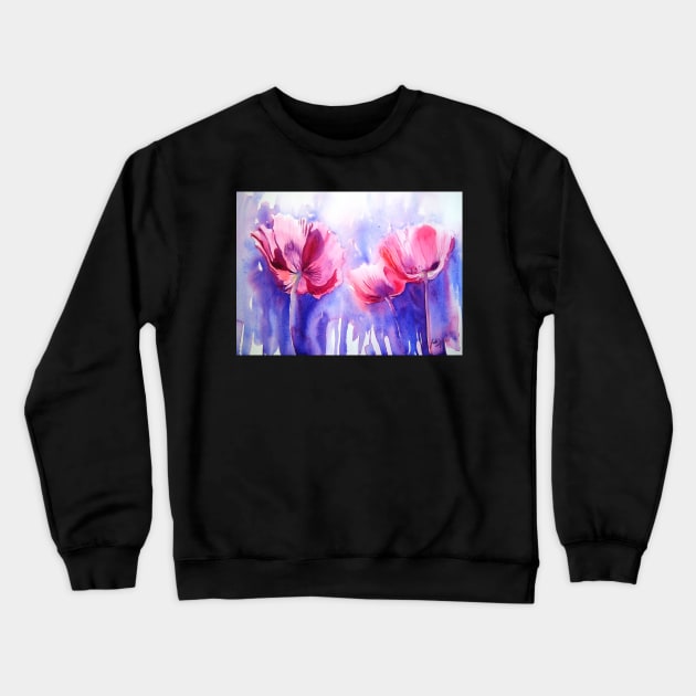 Pink Poppy Explosion Crewneck Sweatshirt by RSHarts